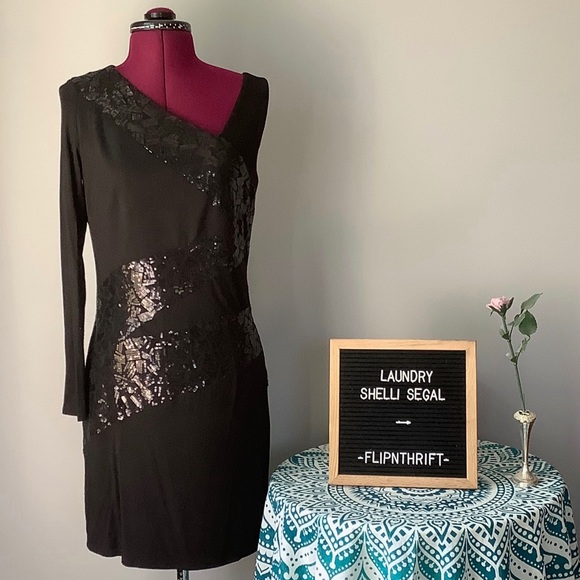 Laundry By Shelli Segal Dresses & Skirts - 🎉2xHP🎉LAUNDRY SHELLI SEGAL 1-Shoulder Black 👗